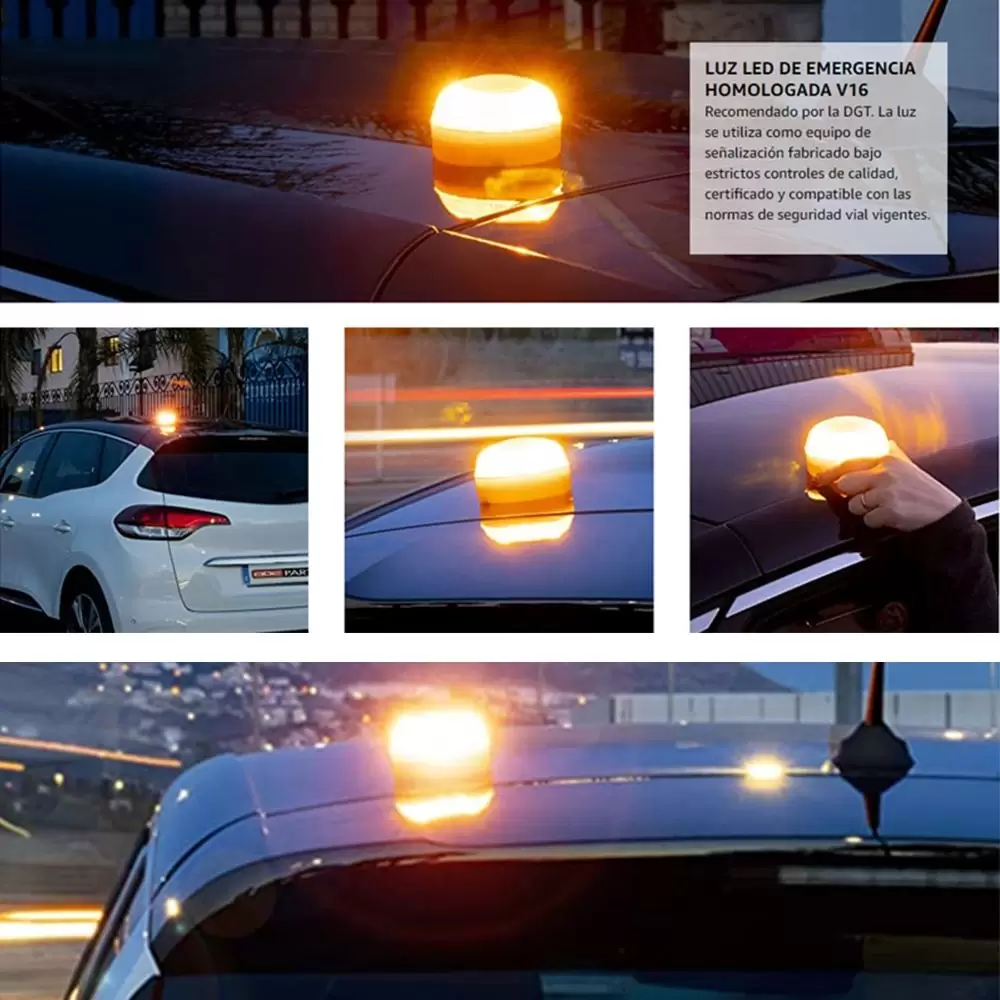 Luz de emergencia V16 homologada para coche de la DGT