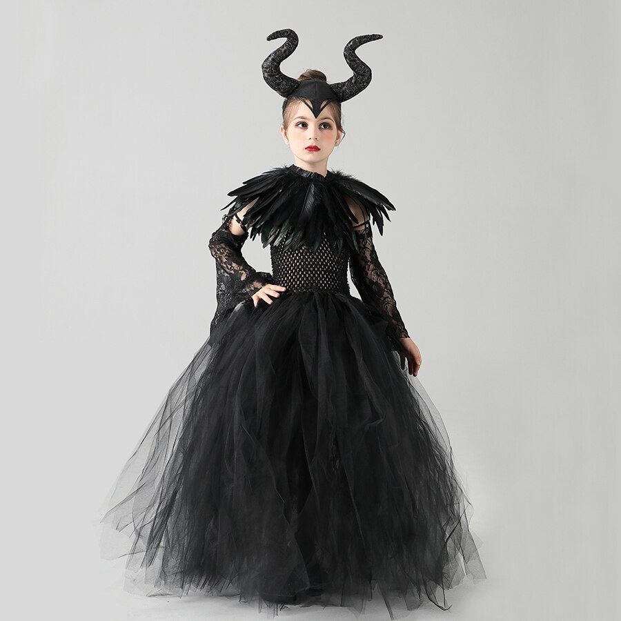 Reprimir Describir mini Disfraz de la bruja Maléfica negro para niñas - YALOVEO lo veo, lo compro