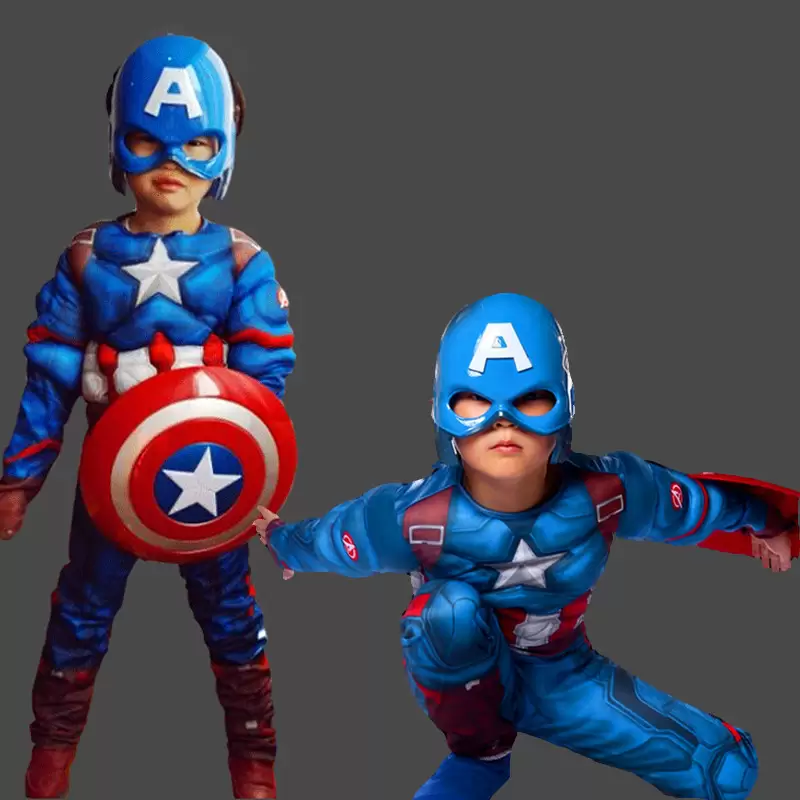 Disfraz de superhéroe Marvel con músculos para niños - YALOVEO lo
