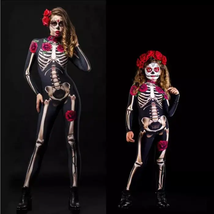 Disfraz Halloween de esqueleto para mujer y niña Yaloveo.es